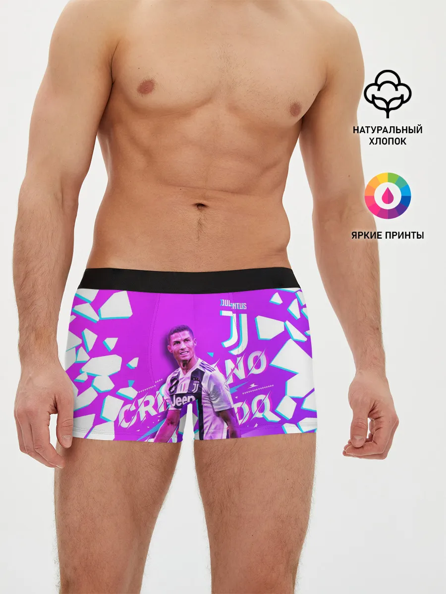 Мужские трусы боксеры / КРИШТИАНУ РОНАЛДУ / НЕОН