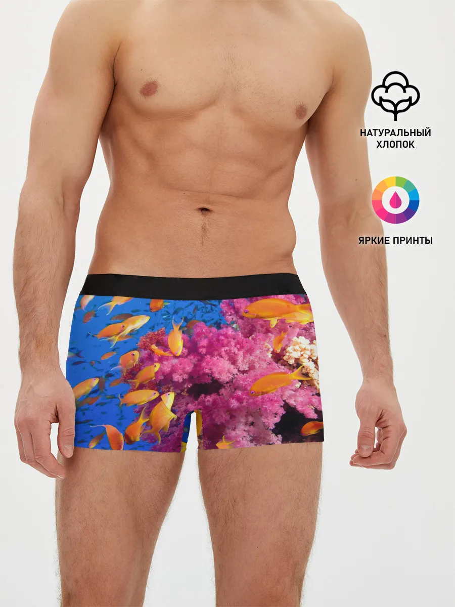 Мужские трусы боксеры / Коралловые рыбки