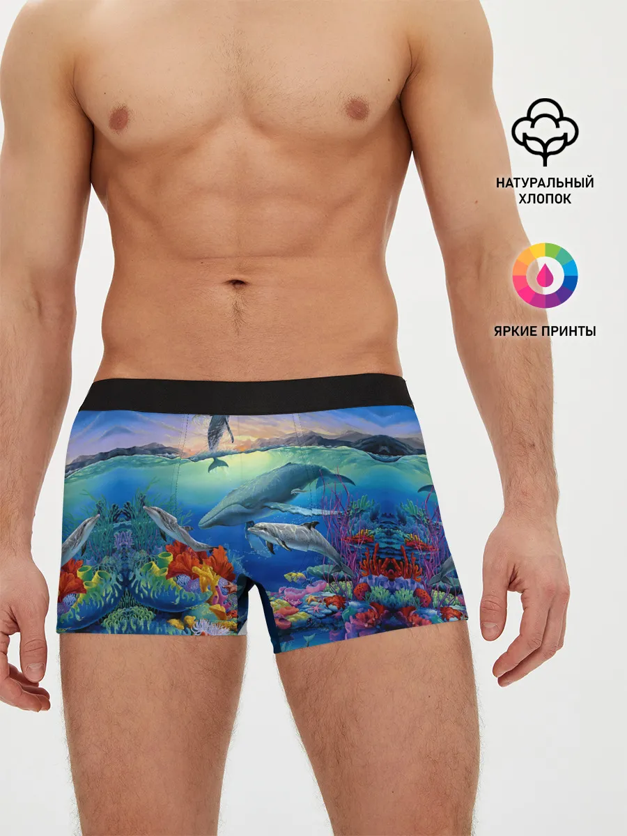 Мужские трусы боксеры / Киты и дельфины