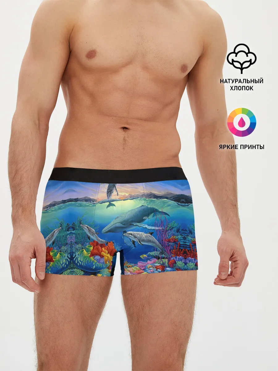 Мужские трусы боксеры / Киты и дельфины