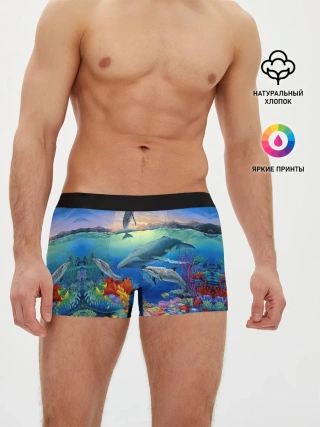 Мужские трусы боксеры / Киты и дельфины