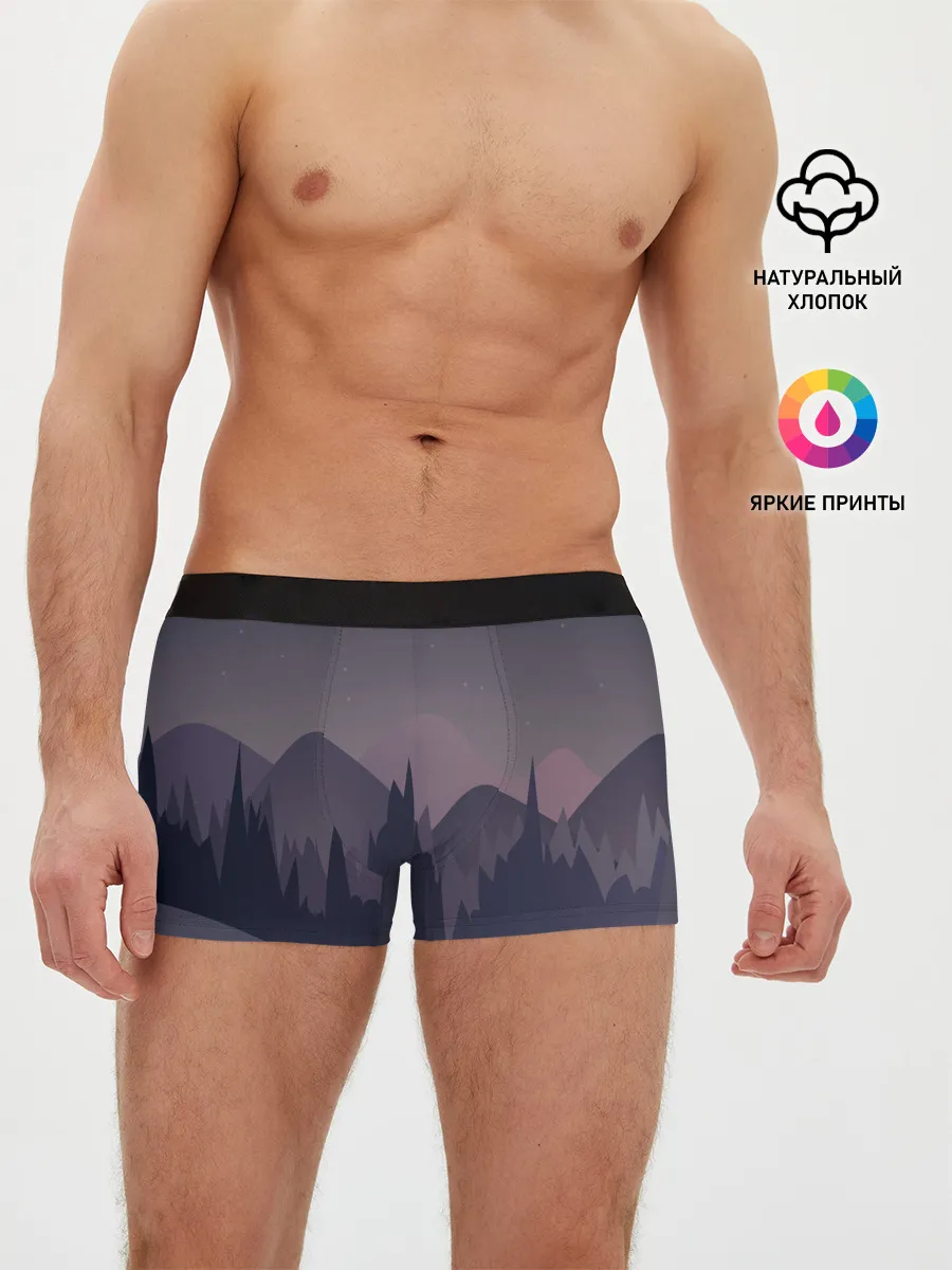 Мужские трусы боксеры / night forest