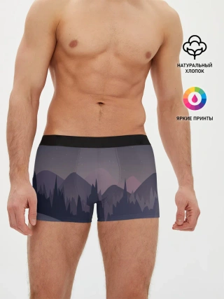 Мужские трусы боксеры / night forest