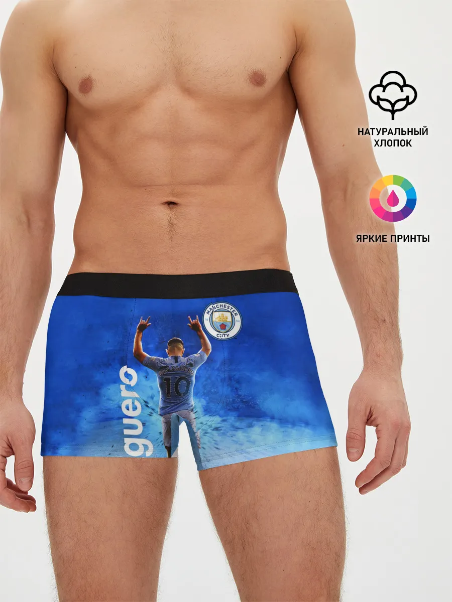 Мужские трусы боксеры / СЕРХИО АГУЭРО / МАНЧЕСТЕР СИТИ