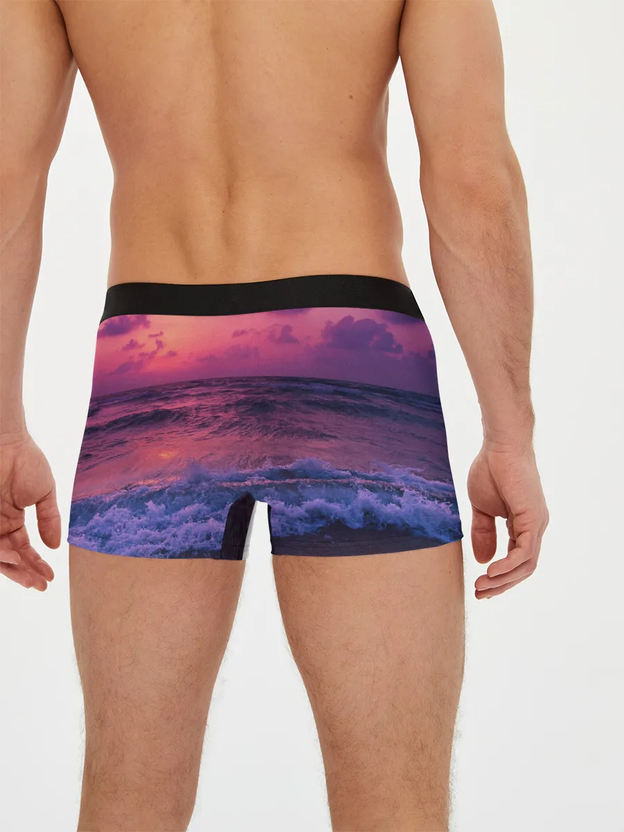 Мужские трусы боксеры / Закат на берегу