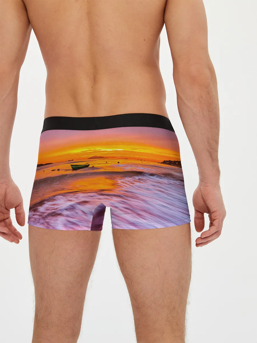 Мужские трусы боксеры / Закат на пляже