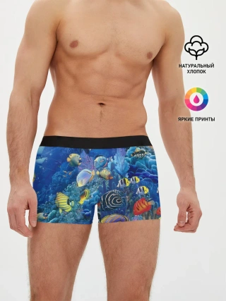 Мужские трусы боксеры / Коралловые рыбки