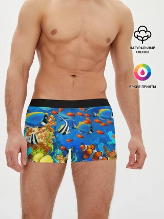 Мужские трусы боксеры / Коралловые рыбки