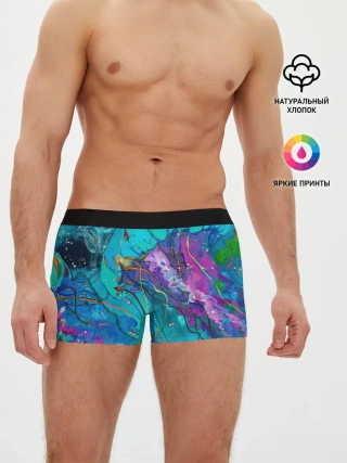 Мужские трусы боксеры / Красочная медуза