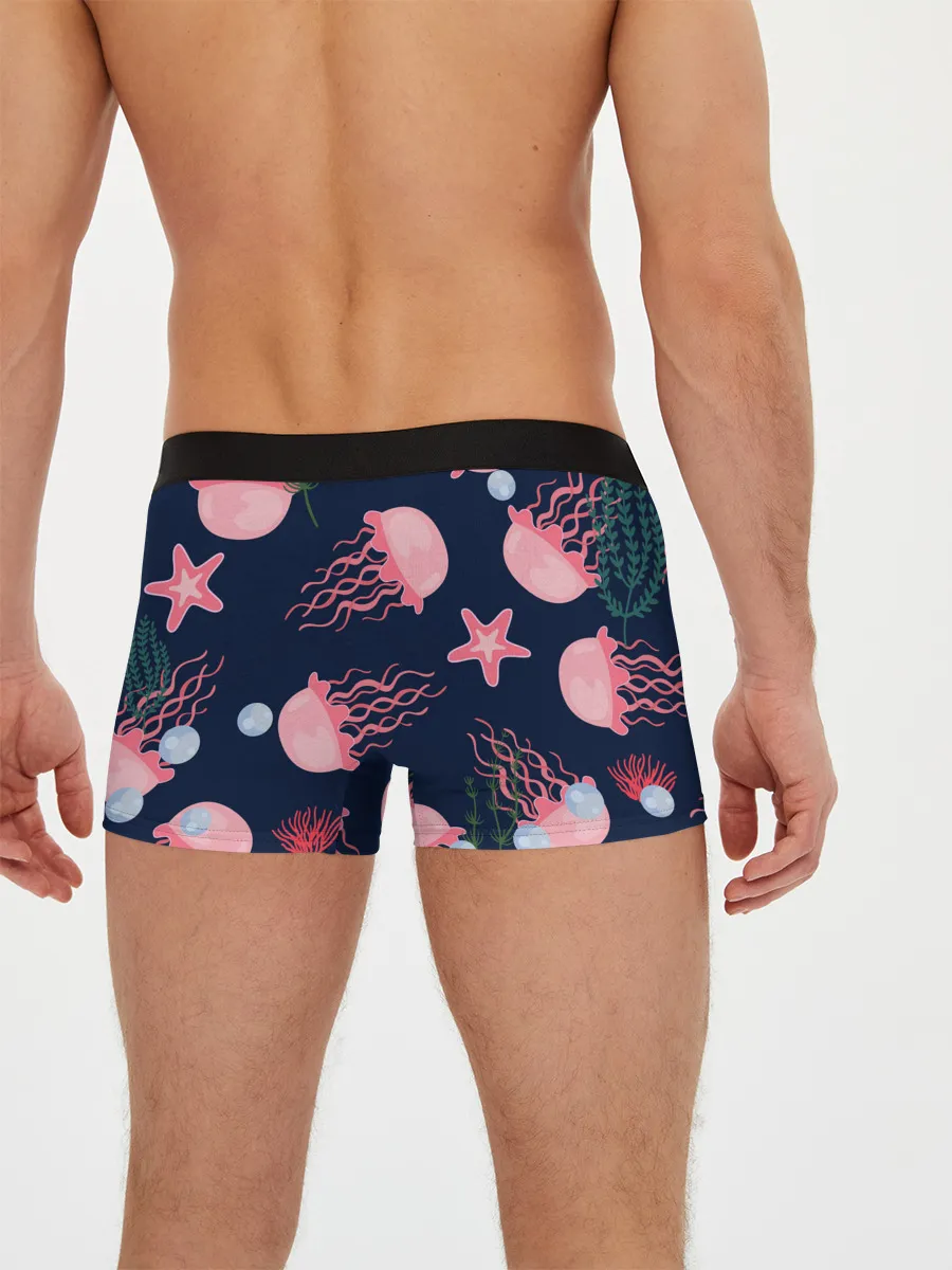 Мужские трусы боксеры / розовые медузы