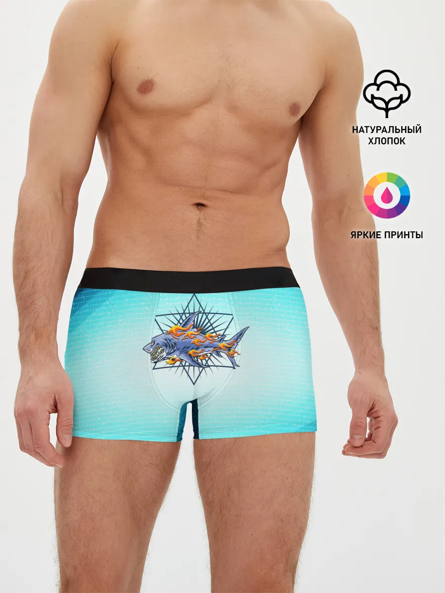 Мужские трусы боксеры / Акула в огне