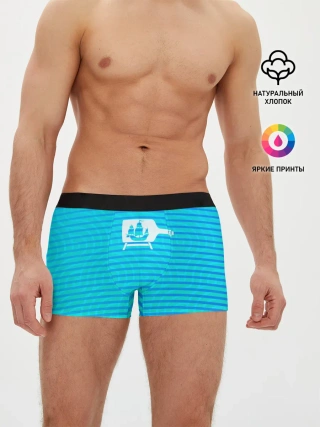 Мужские трусы боксеры / Кораблик в бутылке