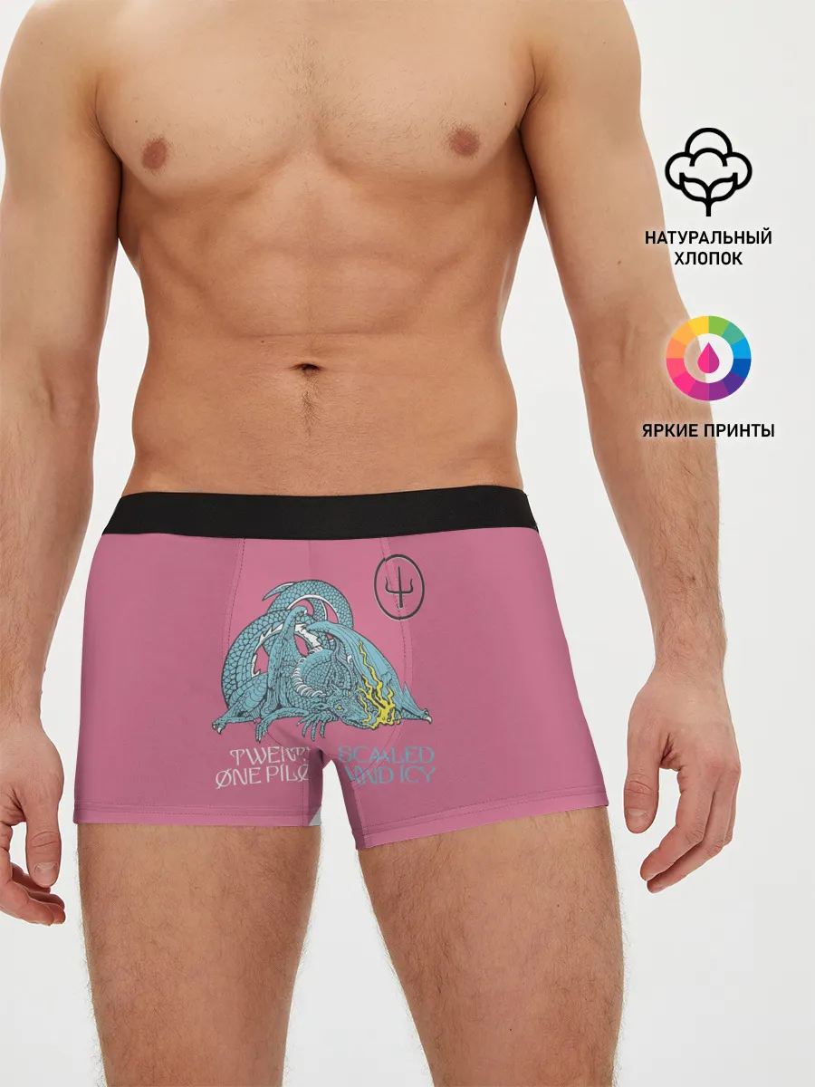 Мужские трусы боксеры / 21 pilots scaled and icy dragon