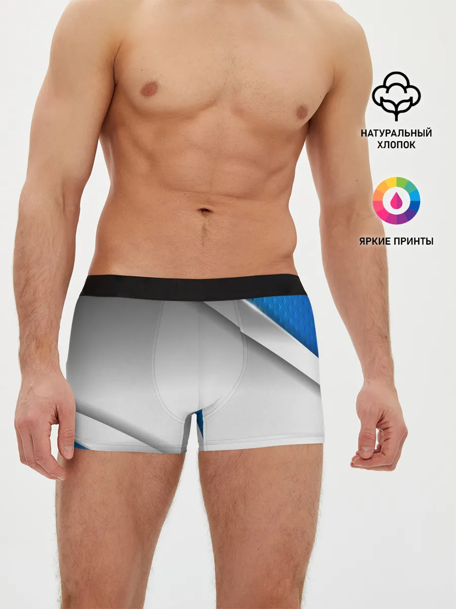 Мужские трусы боксеры / 3D СЕРЕБРО BLUE LINES