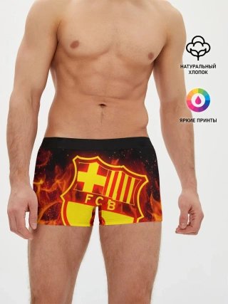 Мужские трусы боксеры / FC BARCELONA / FIRE / ОГОНЬ
