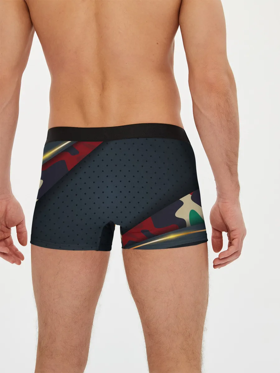 Мужские трусы боксеры / 3D Dark red & black