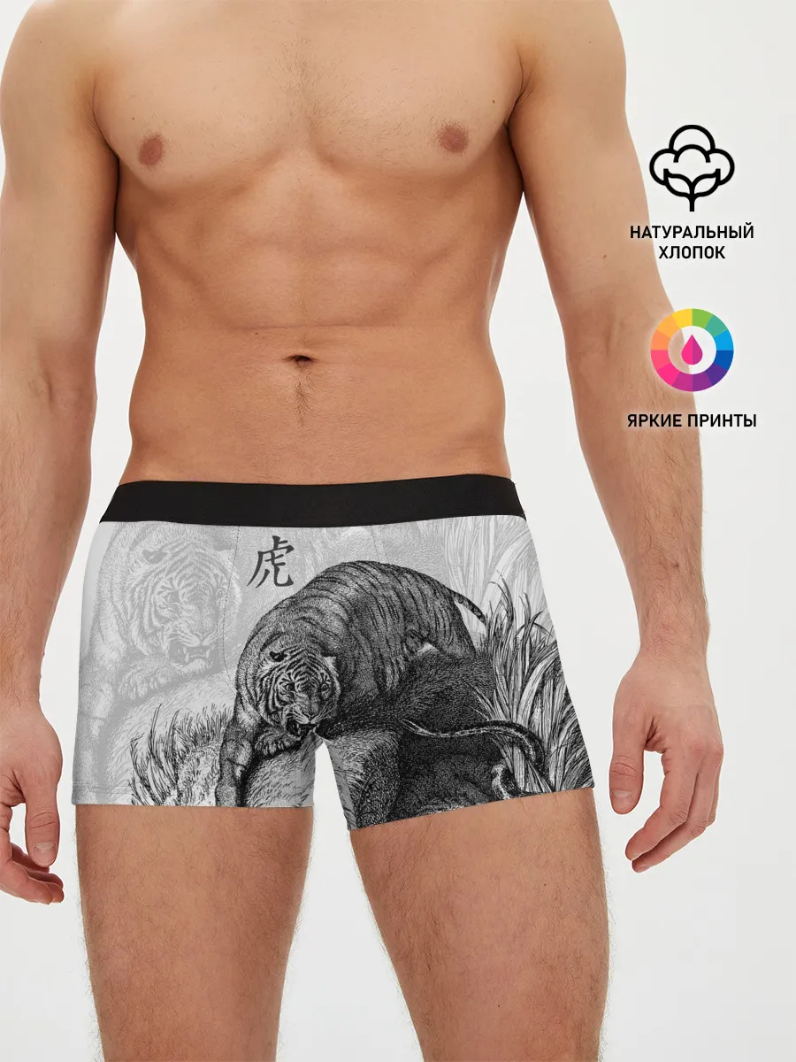 Мужские трусы боксеры / Тигр и змея