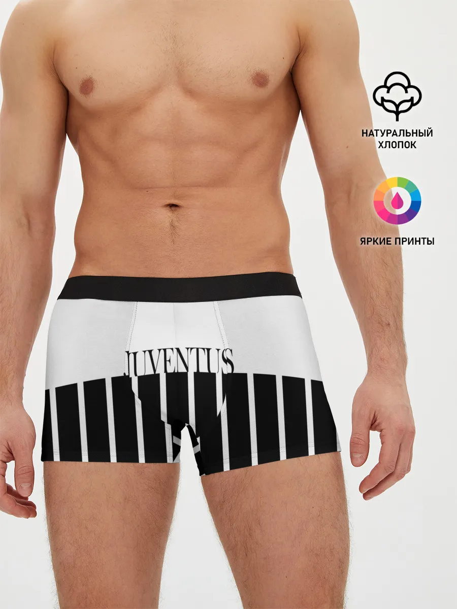 Мужские трусы боксеры / Juventus | Tee Black and White
