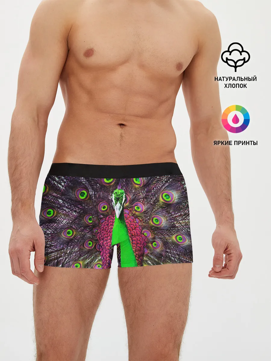 Мужские трусы боксеры / Оперение Павлина
