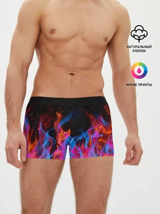 Мужские трусы боксеры / ТРИ ОГНЯ / FIRE / СИНИЙ ОГОНЬ