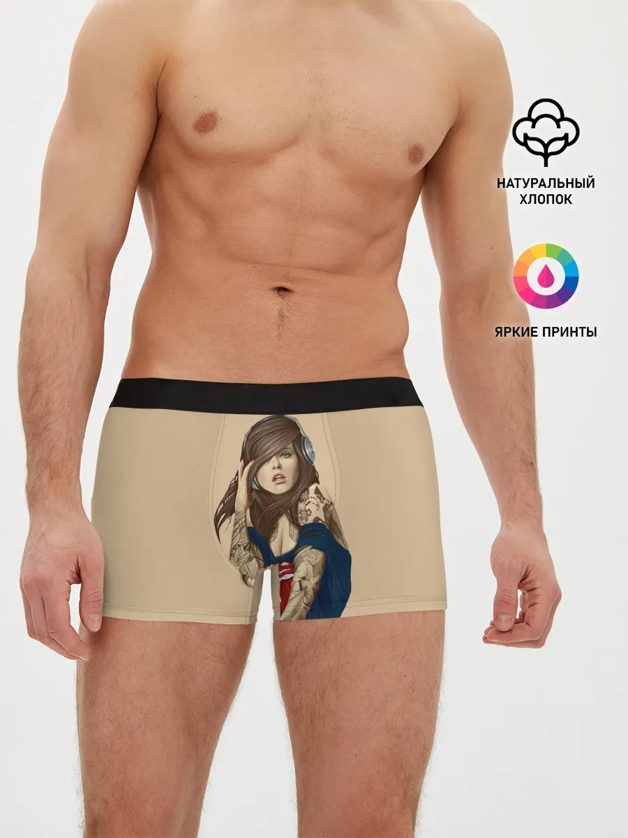 Мужские трусы боксеры / ДевушКа слушает Музыку