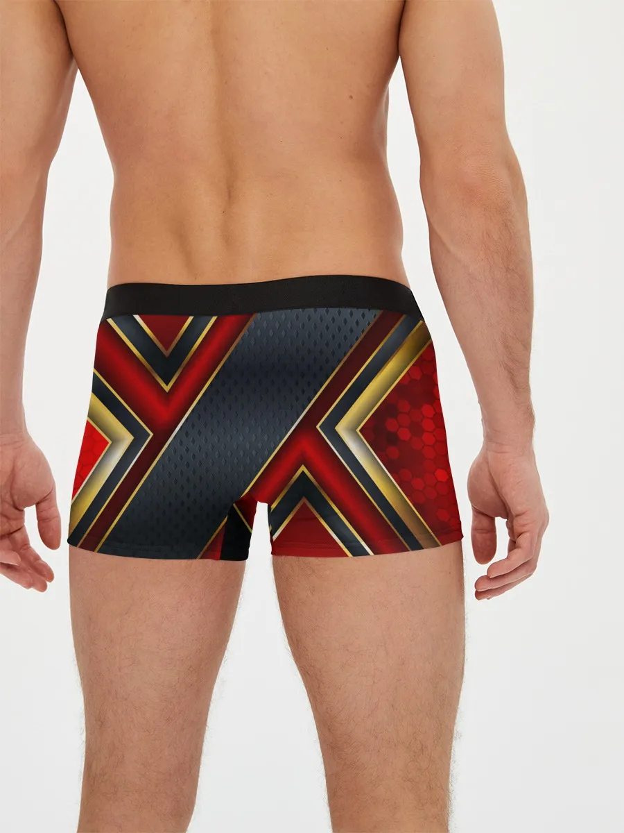 Мужские трусы боксеры / Black & Red 3D