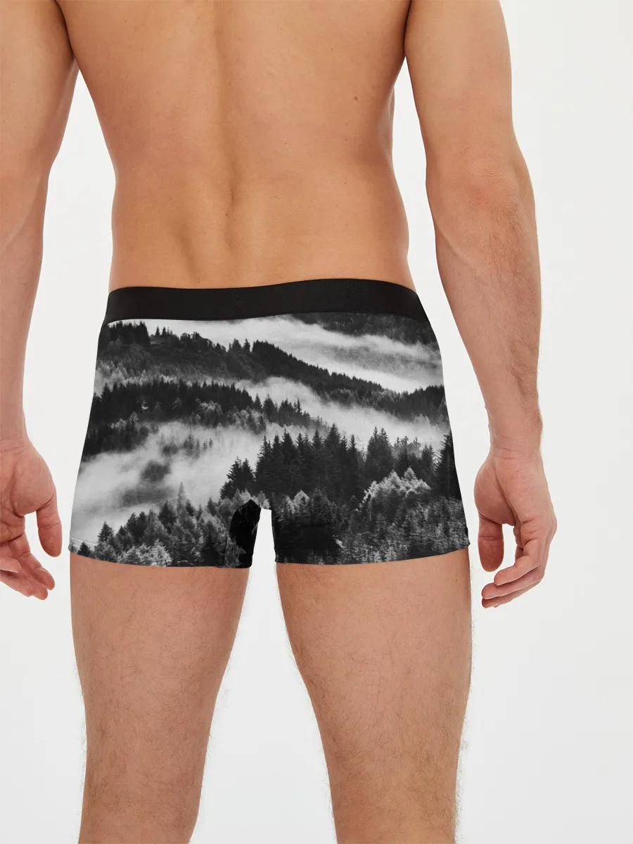 Мужские трусы боксеры / ТУМАННЫЙ ЛЕС / МРАЧНЫЙ ЛЕС