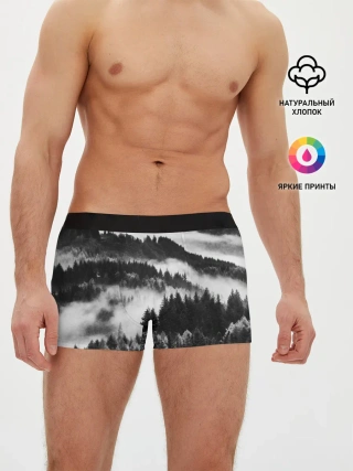 Мужские трусы боксеры / ТУМАННЫЙ ЛЕС / МРАЧНЫЙ ЛЕС