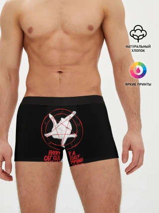 Мужские трусы боксеры / КОТ САТАНЫ