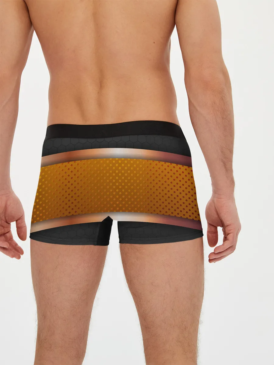 Мужские трусы боксеры / 3d gold / black