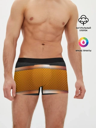 Мужские трусы боксеры / 3d gold / black
