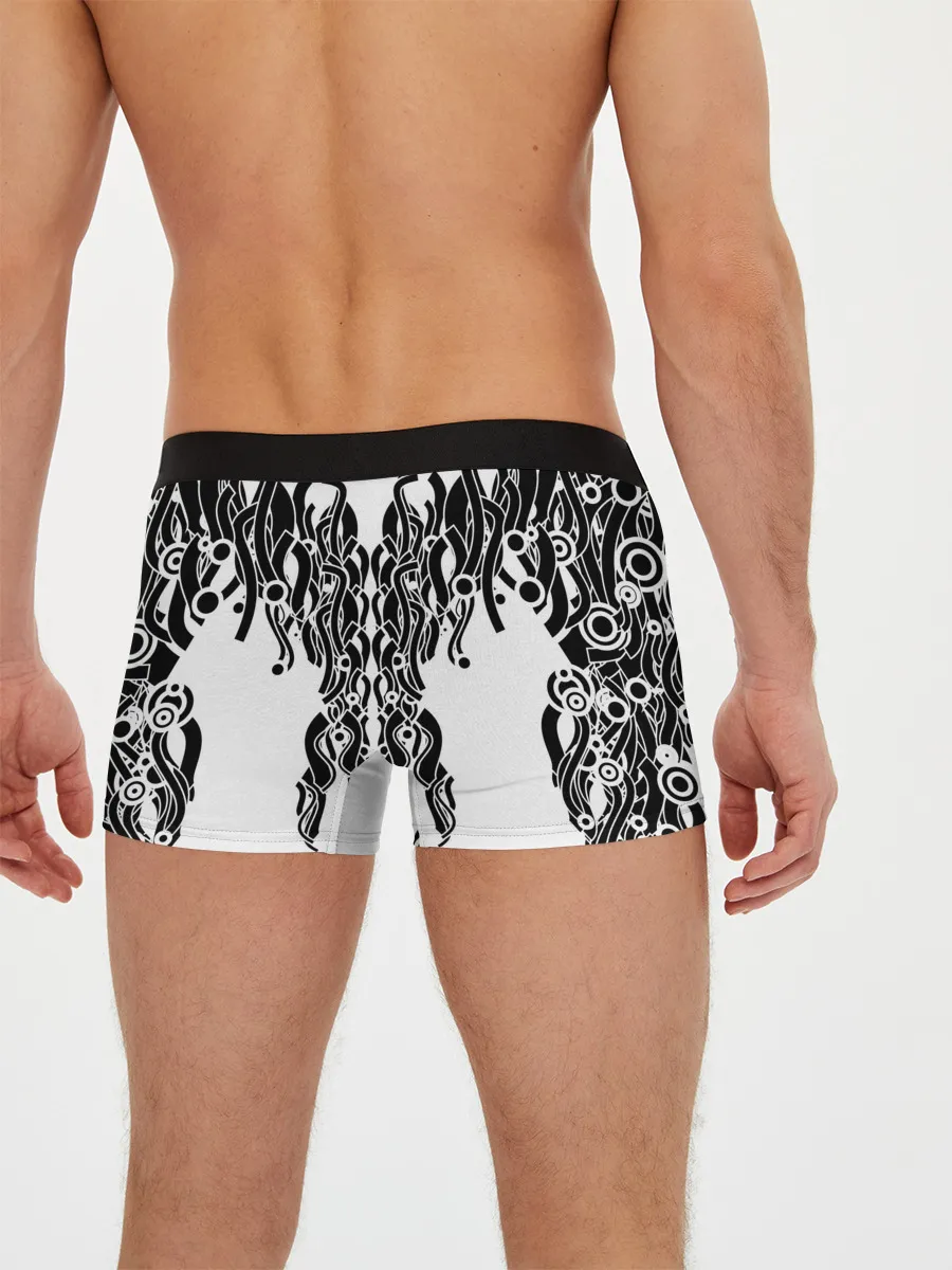 Мужские трусы боксеры / абстракция, круги, линии,