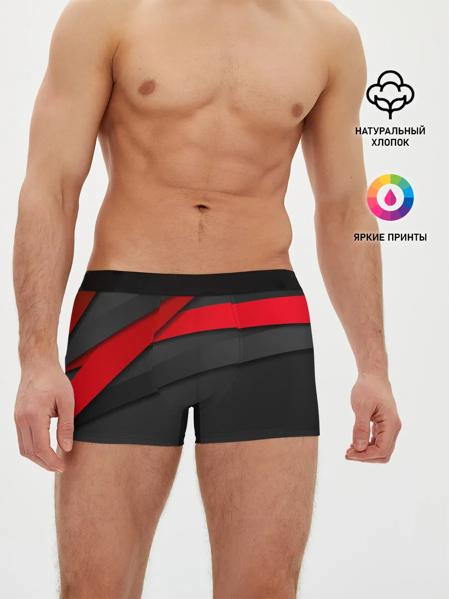 Мужские трусы боксеры / Красные полосы