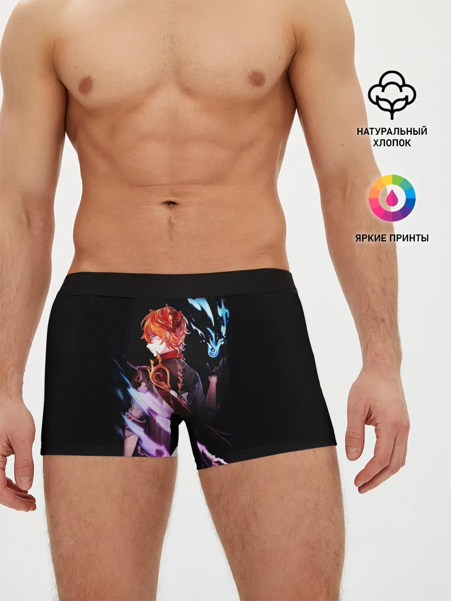 Мужские трусы боксеры / ТАРТАЛЬЯ - GENSHIN IMPACT NEON