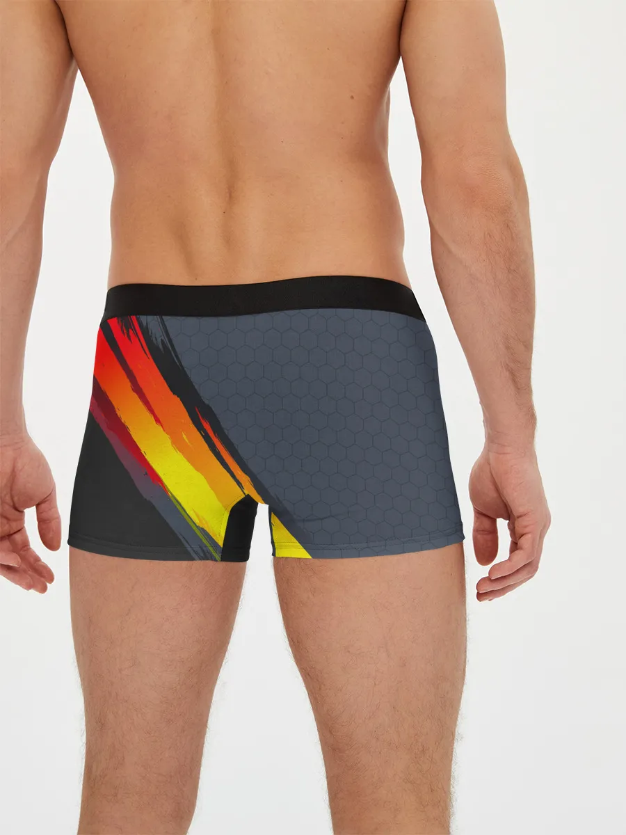 Мужские трусы боксеры / Gray Yellow Style