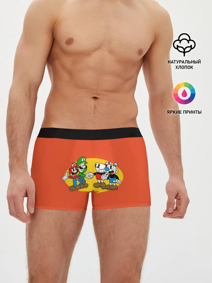 Мужские трусы боксеры / CupHead x Mario