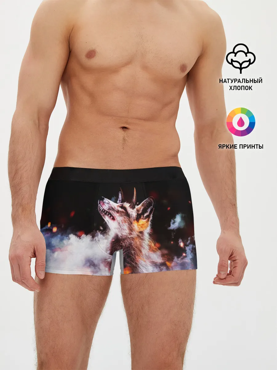 Мужские трусы боксеры / Лиса с рогами