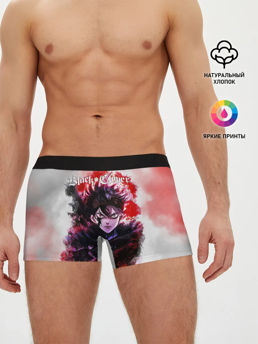 Мужские трусы боксеры / Чёрный клевер Черный Аст а