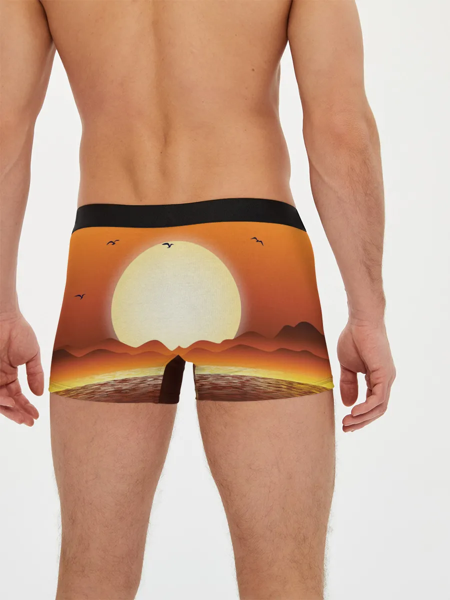 Мужские трусы боксеры / Кораблик на закате