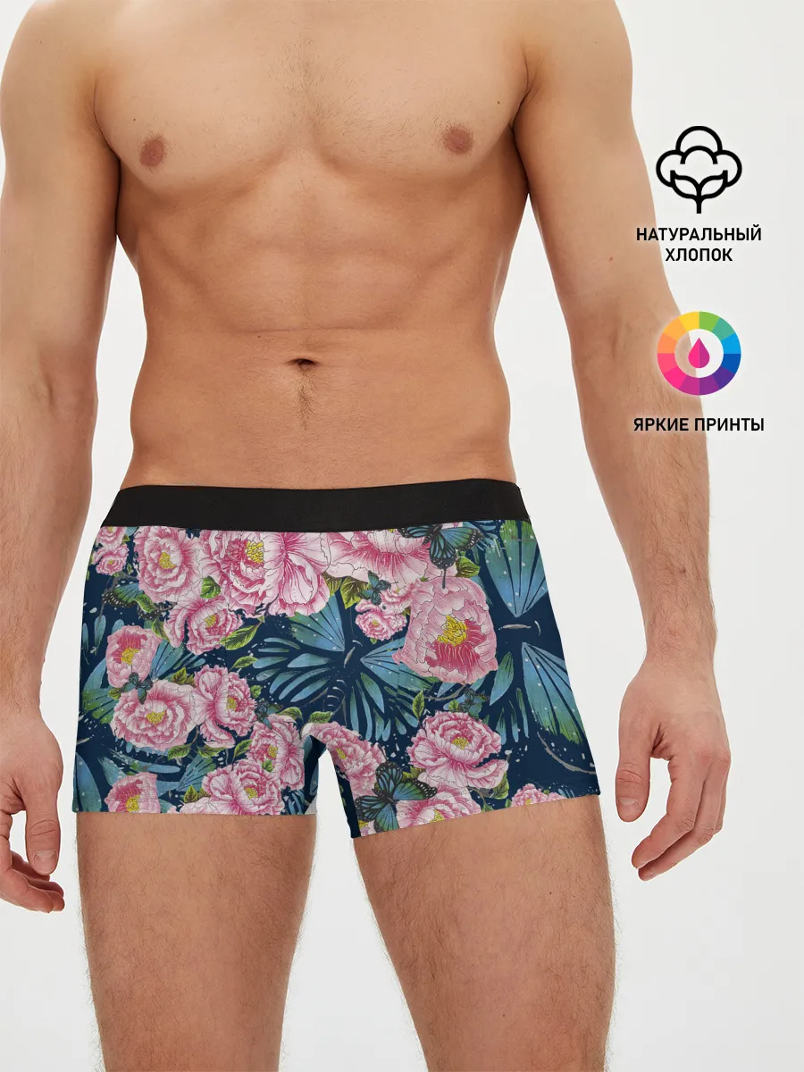 Мужские трусы боксеры / Пионы