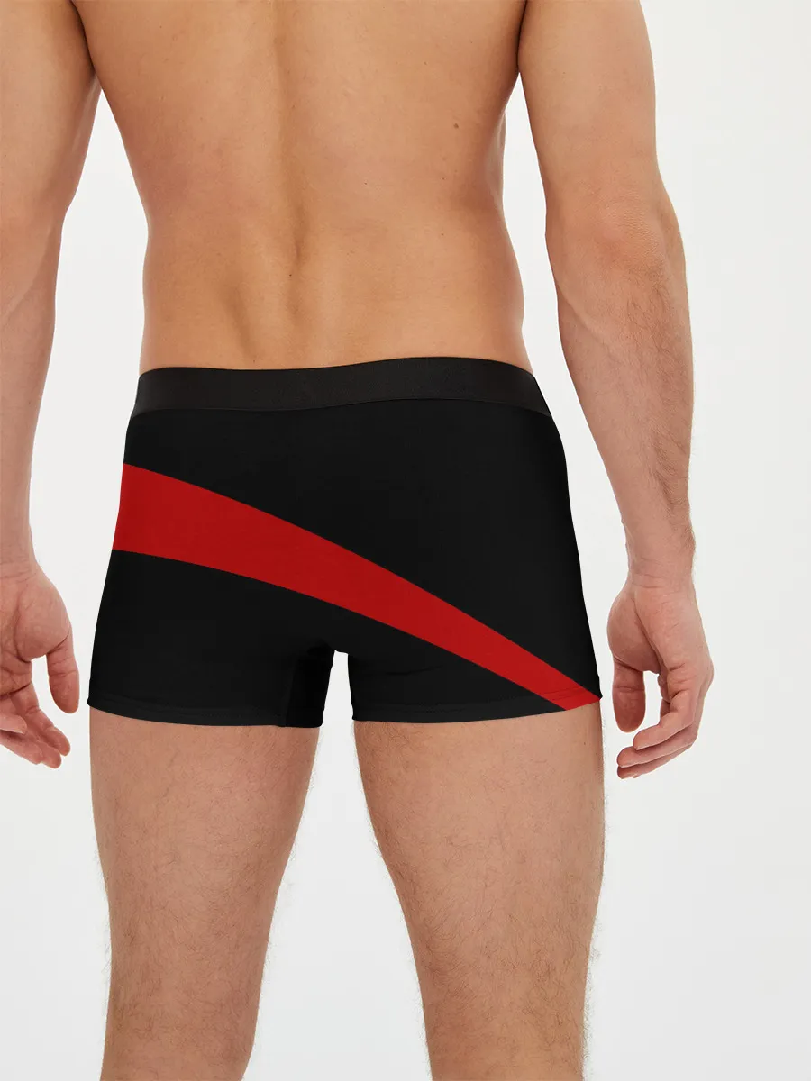 Мужские трусы боксеры / Чёрный клевер Аста красная полоса