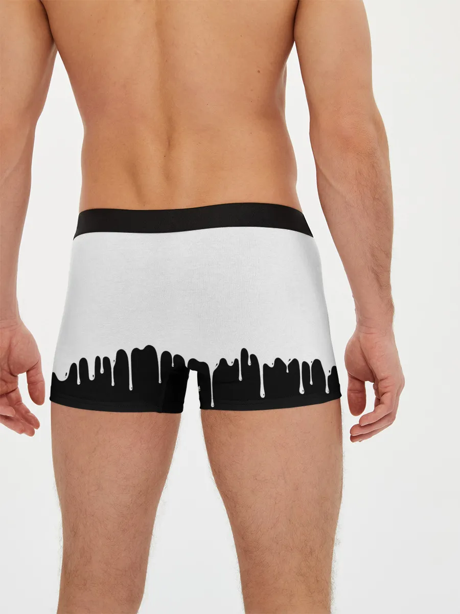 Мужские трусы боксеры / Черный Аста белая краска