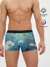 Мужские трусы боксеры / Мультяшные рыбки | Пляжная