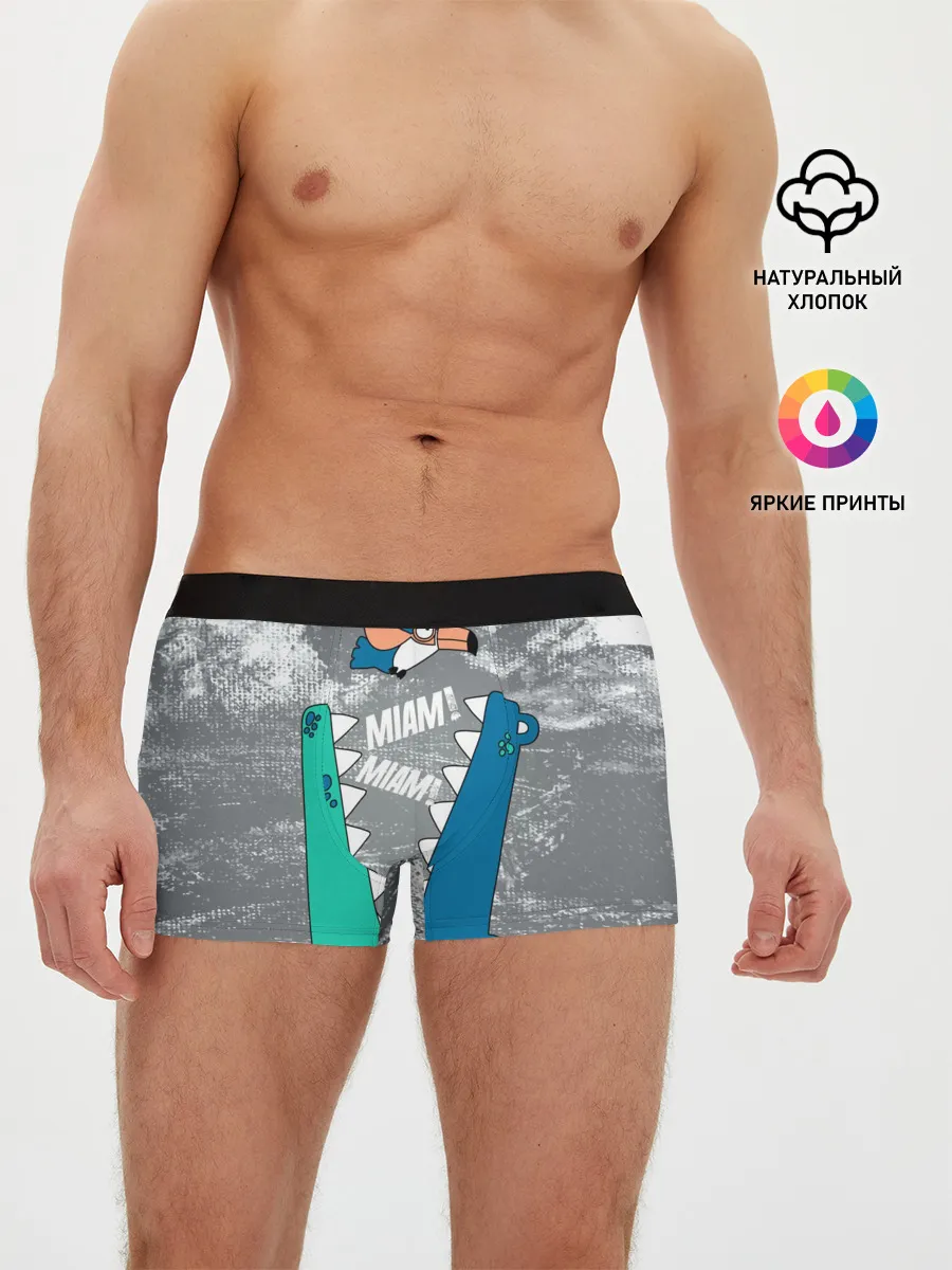 Мужские трусы боксеры / Крокодил и птичка Miam