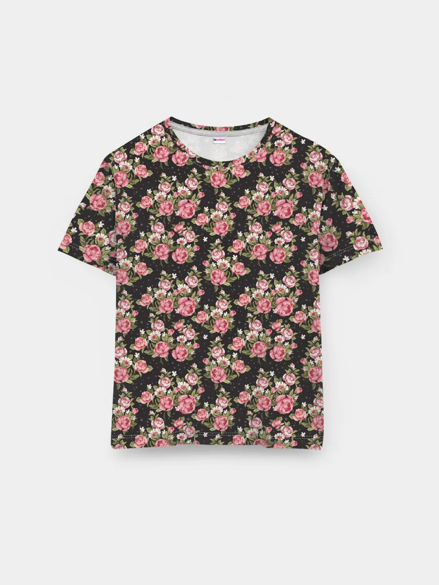 Мужская базовая футболка / Узор цветочек