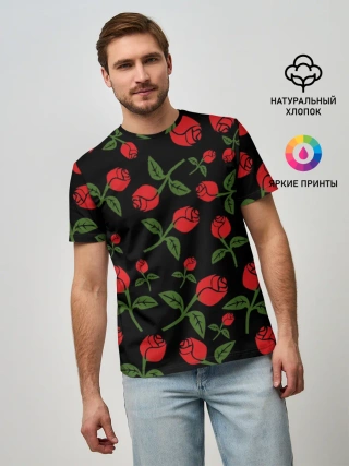 Мужская базовая футболка / Roses Art