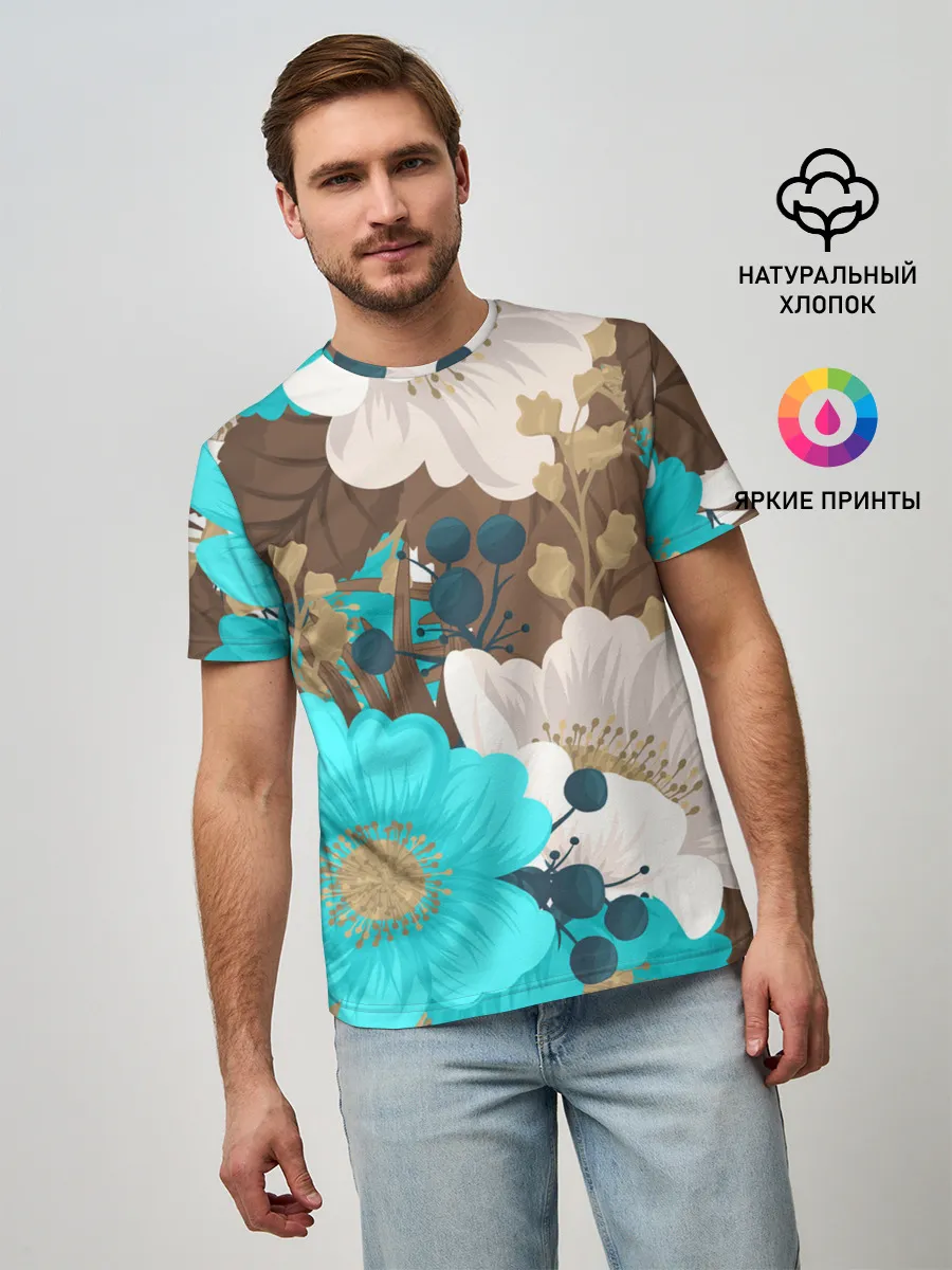 Мужская базовая футболка / Красивые цвеТы