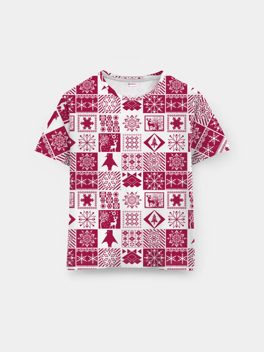 Мужская базовая футболка / Новогодний рождественский узор