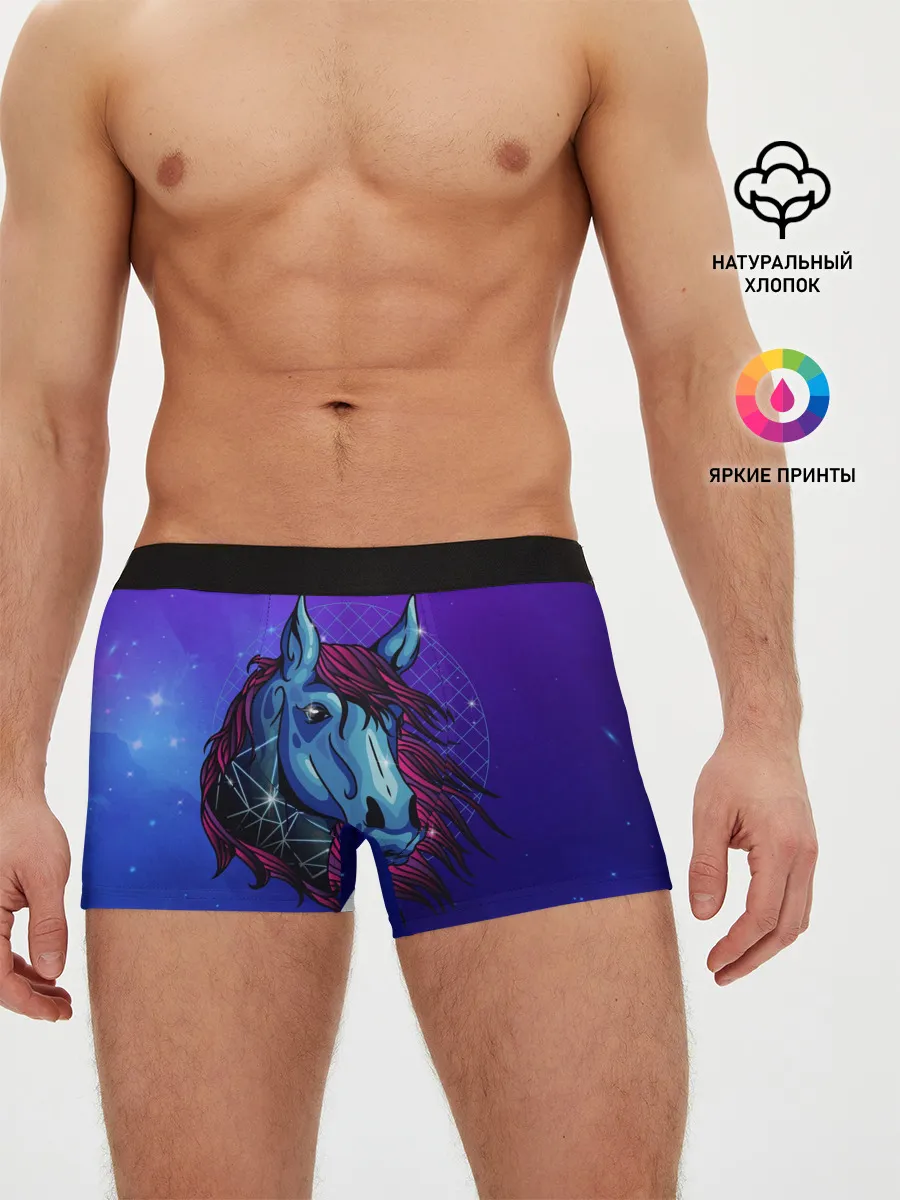 Мужские трусы боксеры / Retrowave Neon Horse