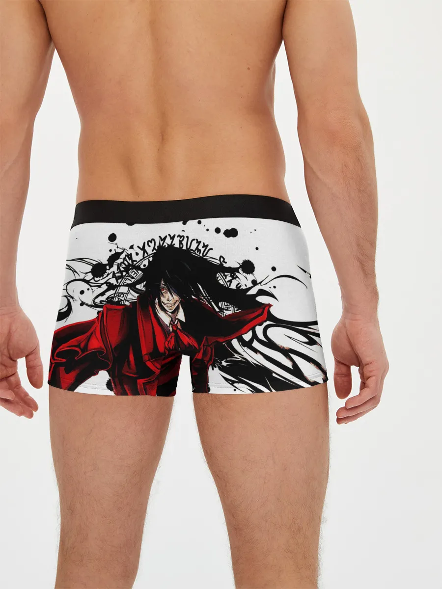 Мужские трусы боксеры / Алукард на белом фоне